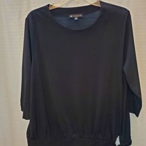 Touch: black blouse with side tie.